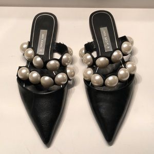 Zara Shoes - Zara basic large pearl embellished slides . Zara Shoes - Zara basic large pearl embellished slides .